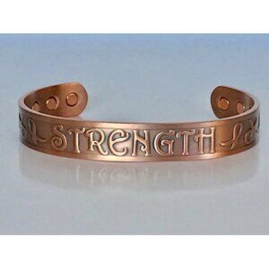 "Strength" Solid Handmade Copper Cuff Bracelets